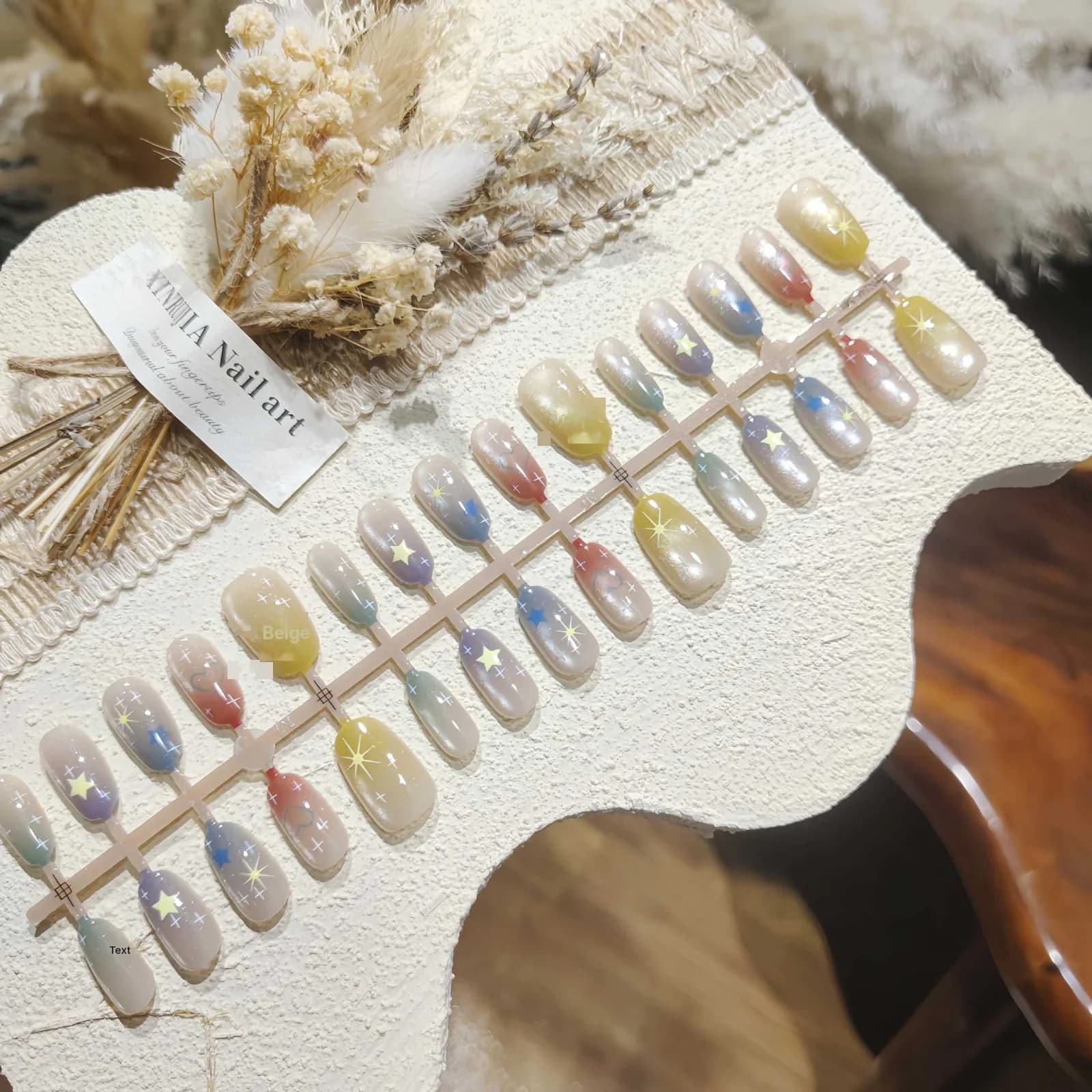 Naljepnice za nokte mačkasto oko kratki oval zvjezdani glitter manikura